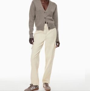 Aritzia Wilfred Free Modern Cargo Pants Jeans Cream High Rise